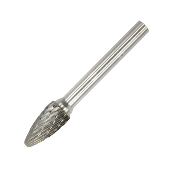 10x19x65x6mm (Dbl Cut) F Shape Ball Nosed Tree - Carbide Burr 10x19x65x6mm (Dbl Cut) F Shape Ball Nosed Tree - Carbide Burr